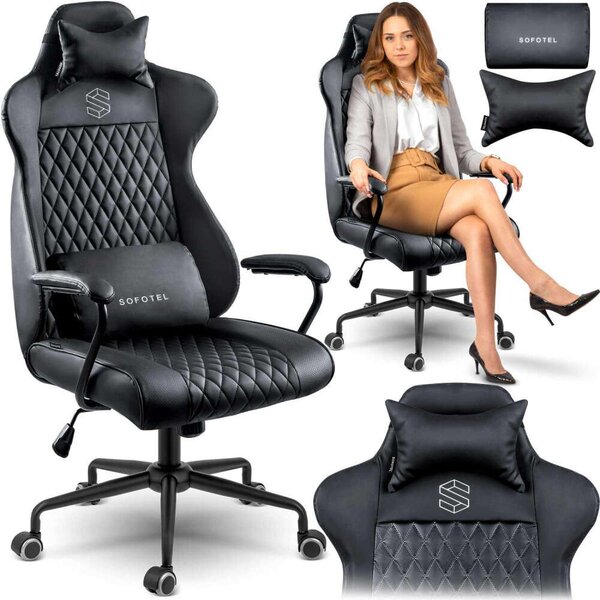 Sofotel Werona eco bőr ergonomikus Irodai szék - Fekete