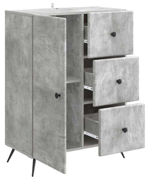 VidaXL Széf Betonszürke 66 x 34,5 x 90 cm Szerelt Fa