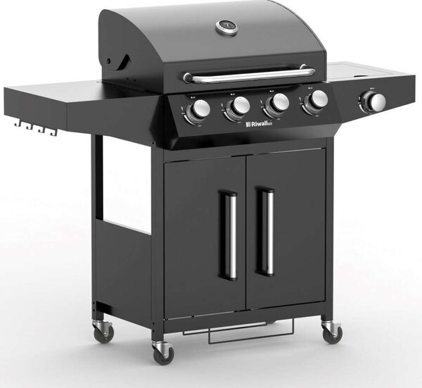 Riwall RGG 41 gázüzemű grillsütő 15 kW, 4+1 gázégővel (XL csomag)