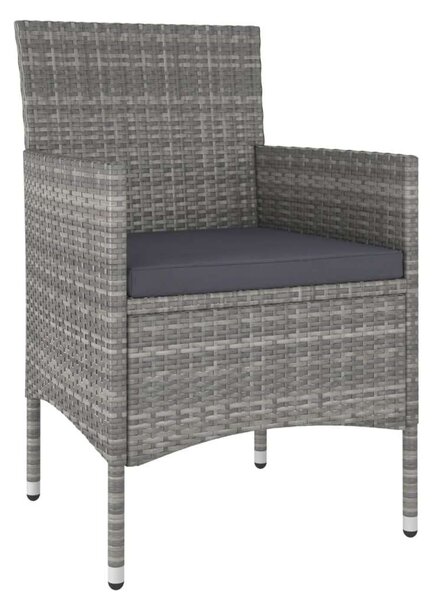 VidaXL Kerti Étkezőgarnitúra - 5 részes - Szürke Polyrattan