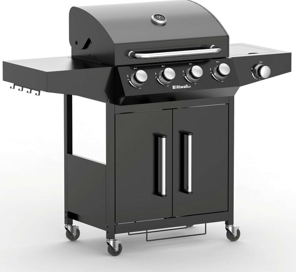 Riwall RGG 41 gázüzemű grillsütő 15 kW, 4+1 gázégővel (XL csomag)