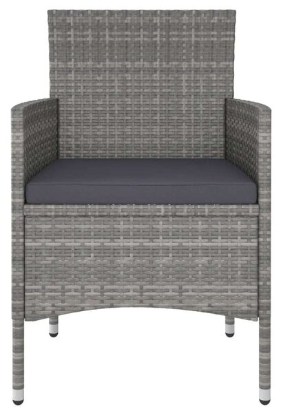 VidaXL Kerti Étkezőgarnitúra - 5 részes - Szürke Polyrattan