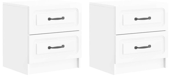 VidaXL Éjjeliszekrény 2 pcs Magasfényű Fehér 43 x 34,5 x 44,5 cm