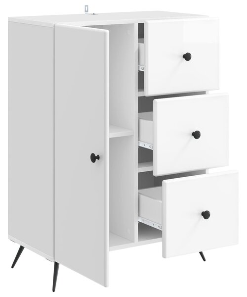 VidaXL Széf Magasfényű Fehér 66 x 34,5 x 90 cm Szerelt Fa