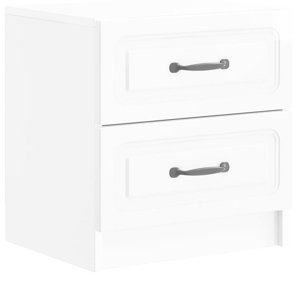 VidaXL Éjjeliszekrény 2 pcs Magasfényű Fehér 43 x 34,5 x 44,5 cm