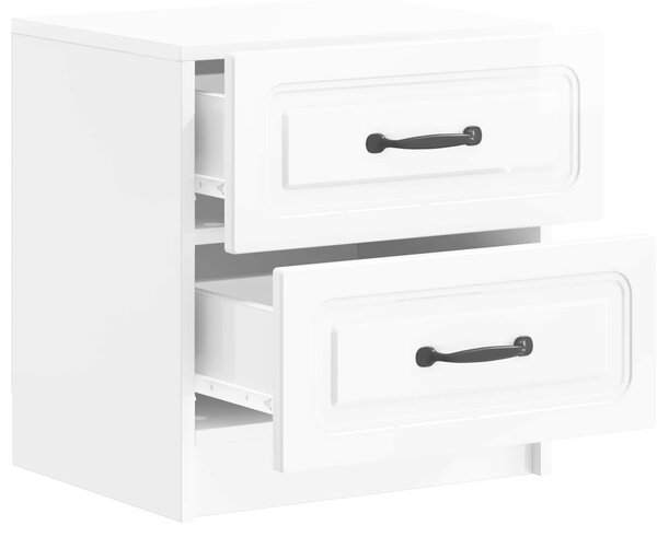 VidaXL Éjjeliszekrény 2 pcs Magasfényű Fehér 43 x 34,5 x 44,5 cm