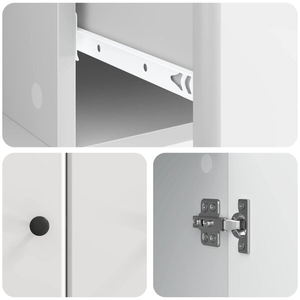 VidaXL Széf Magasfényű Fehér 66 x 34,5 x 90 cm Szerelt Fa