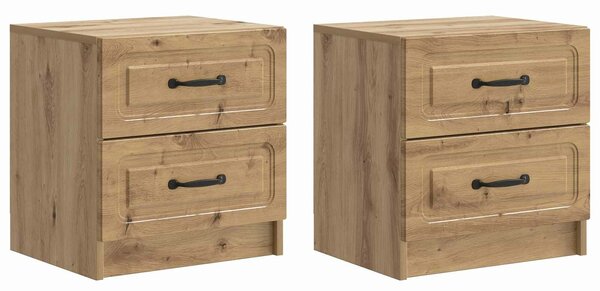 VidaXL Éjjeliszekrény fiókkal 2 pcs Kézműves Tölgy 43 x 34,5 x 44,5 cm