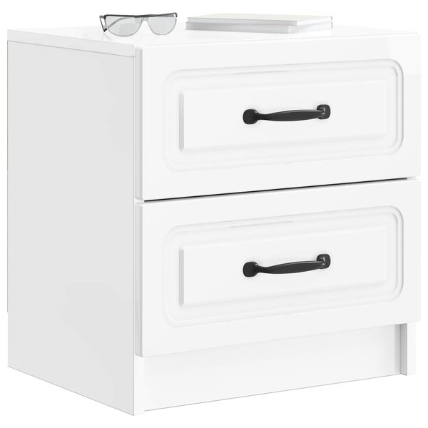 VidaXL Éjjeliszekrény 2 pcs Magasfényű Fehér 43 x 34,5 x 44,5 cm