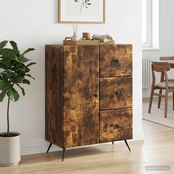 VidaXL Széf Füstös Tölgy 66 x 34,5 x 90 cm Szerelt Fa