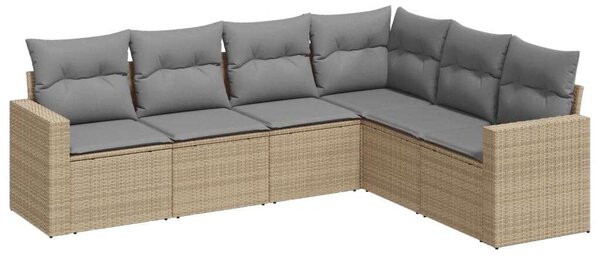 VidaXL Polyrattan Kerti Ülőgarnitúra - 6 részes - Bézs