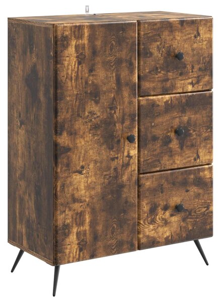 VidaXL Széf Füstös Tölgy 66 x 34,5 x 90 cm Szerelt Fa