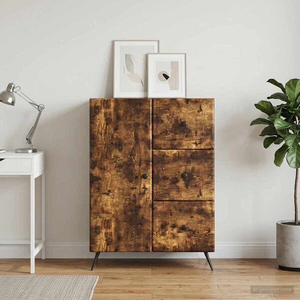 VidaXL Széf Füstös Tölgy 66 x 34,5 x 90 cm Szerelt Fa