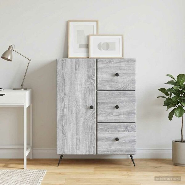 VidaXL Széf Szürke Sonoma 66 x 34,5 x 90 cm Szerelt Fa