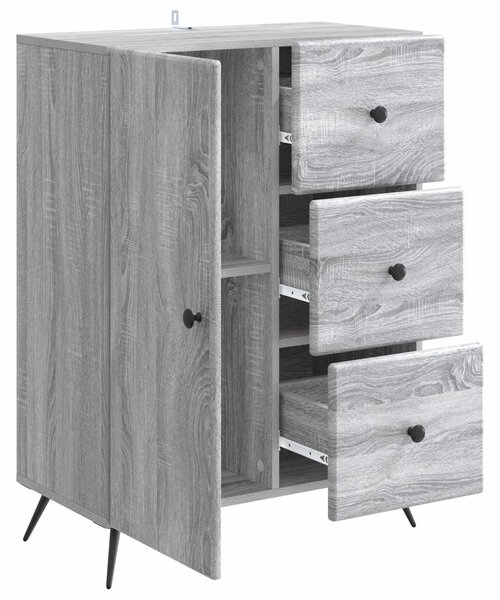 VidaXL Széf Szürke Sonoma 66 x 34,5 x 90 cm Szerelt Fa