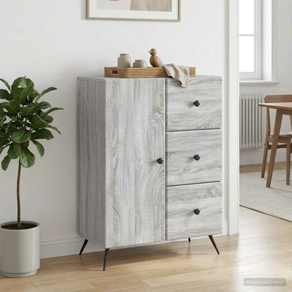 VidaXL Széf Szürke Sonoma 66 x 34,5 x 90 cm Szerelt Fa