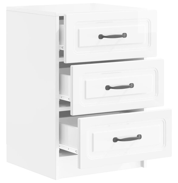VidaXL Éjjeliszekrény Magasfényű Fehér 43 x 41 x 63,5 cm Szerelt Fa