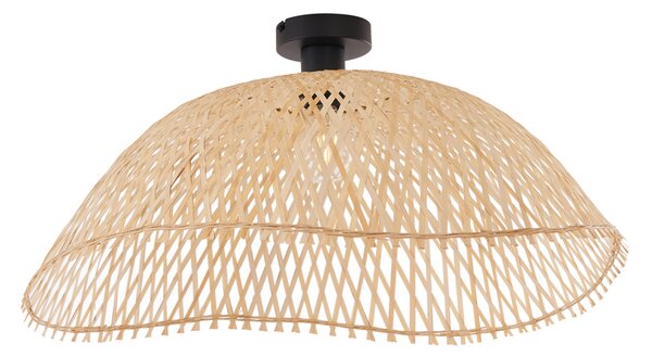 Art Deco mennyezeti lámpa fekete és természetes bambusz 60 cm - Alka