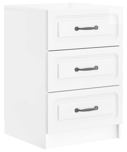 VidaXL Éjjeliszekrény Magasfényű Fehér 43 x 41 x 63,5 cm Szerelt Fa