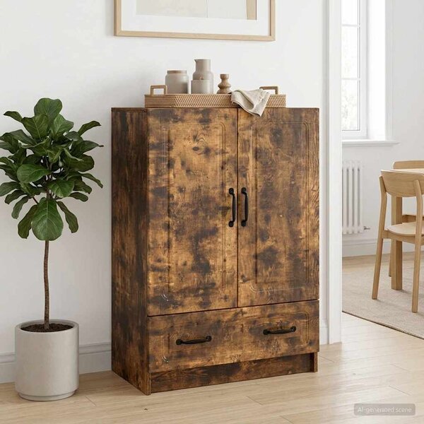 VidaXL Széf fiókkal Füstös Tölgy 66 x 34,5 x 92 cm Szerelt Fa