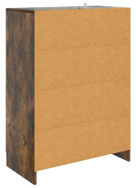 VidaXL Széf fiókkal Füstös Tölgy 66 x 34,5 x 92 cm Szerelt Fa