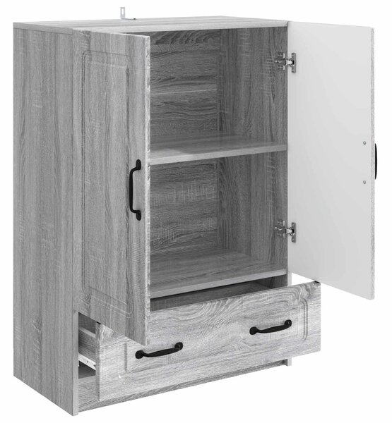 VidaXL Széf fiókkal Szürke Sonoma 66 x 34,5 x 92 cm Szerelt Fa