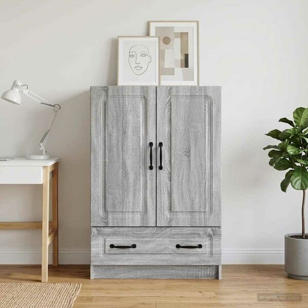 VidaXL Széf fiókkal Szürke Sonoma 66 x 34,5 x 92 cm Szerelt Fa