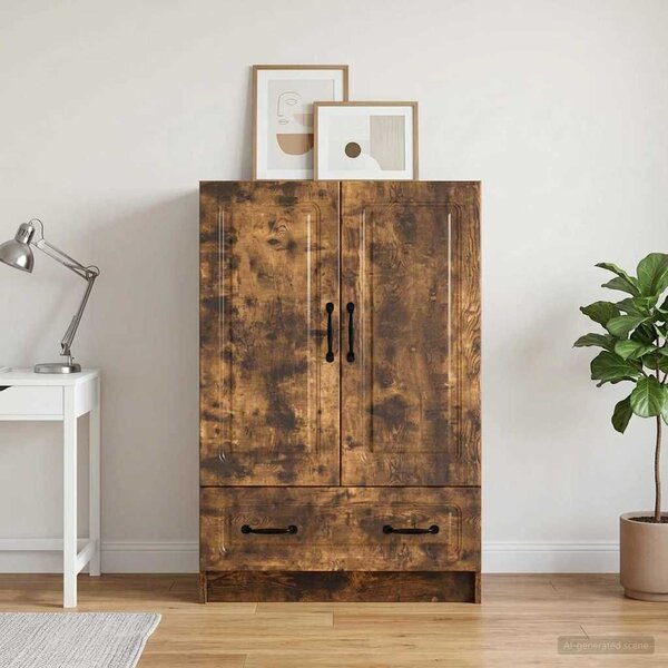 VidaXL Széf fiókkal Füstös Tölgy 66 x 34,5 x 92 cm Szerelt Fa