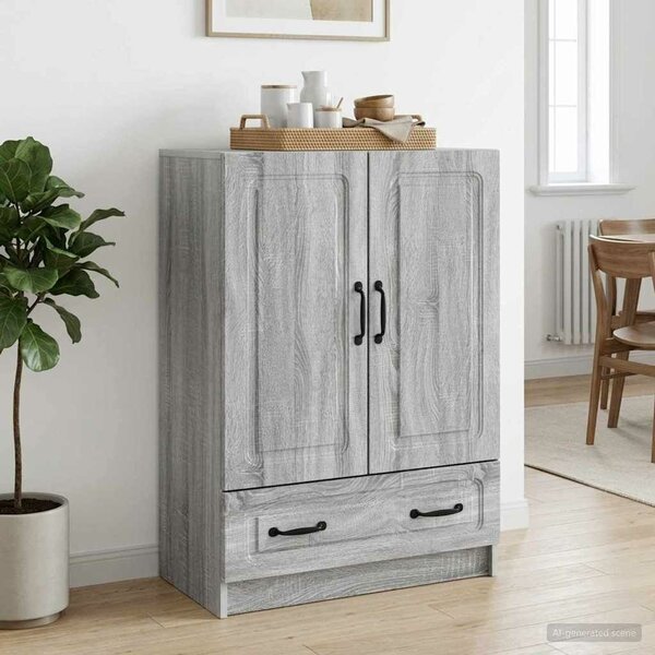 VidaXL Széf fiókkal Szürke Sonoma 66 x 34,5 x 92 cm Szerelt Fa