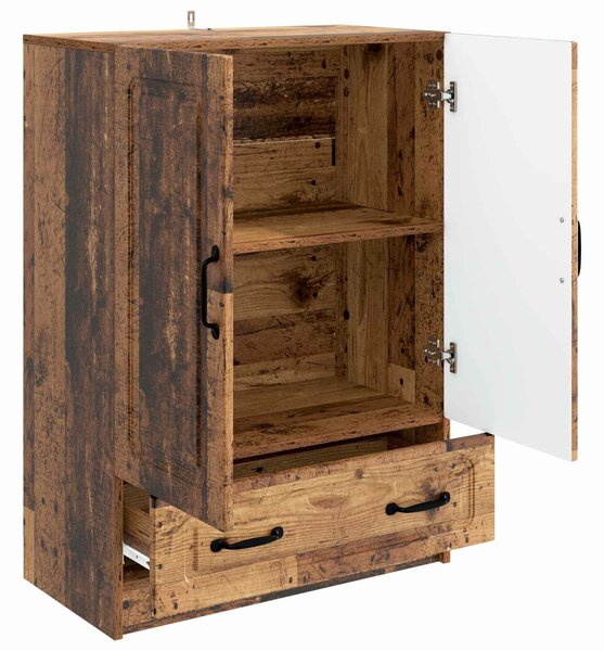 VidaXL Széf fiókkal Antik Fa 66 x 34,5 x 92 cm Szerelt Fa