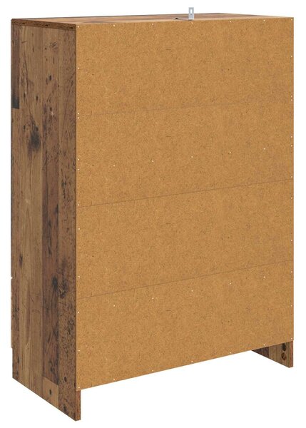 VidaXL Széf fiókkal Antik Fa 66 x 34,5 x 92 cm Szerelt Fa
