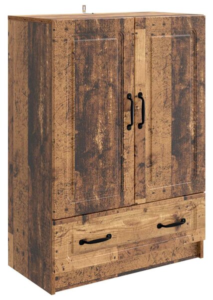 VidaXL Széf fiókkal Antik Fa 66 x 34,5 x 92 cm Szerelt Fa