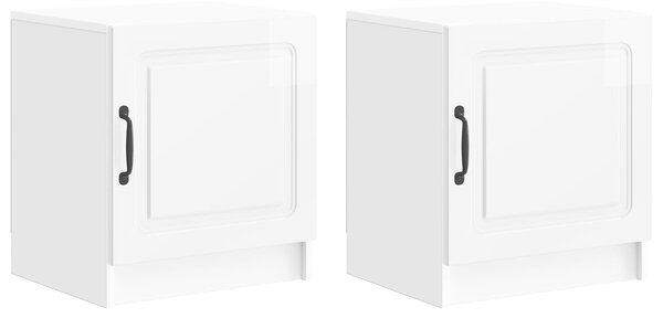 VidaXL Éjjeliszekrény 2 pcs Magasfényű Fehér 43 x 34,5 x 47 cm