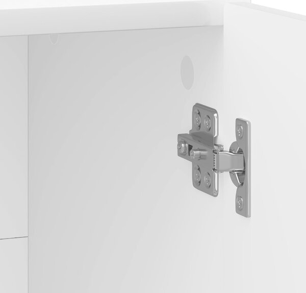 VidaXL Éjjeliszekrény 2 pcs Magasfényű Fehér 43 x 34,5 x 47 cm
