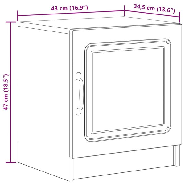 VidaXL Éjjeliszekrény 2 pcs Magasfényű Fehér 43 x 34,5 x 47 cm