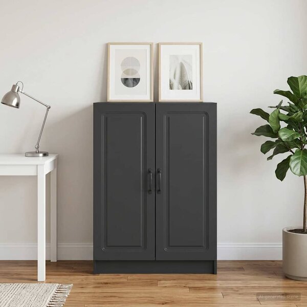 VidaXL Széf Fekete 66 x 34,5 x 87 cm Szerelt Fa