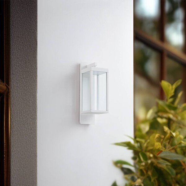 Lucande „Ferdinand” LED kültéri falilámpa, fehér, fém, 38 cm, Fehér / opál, Alumínium, Modern