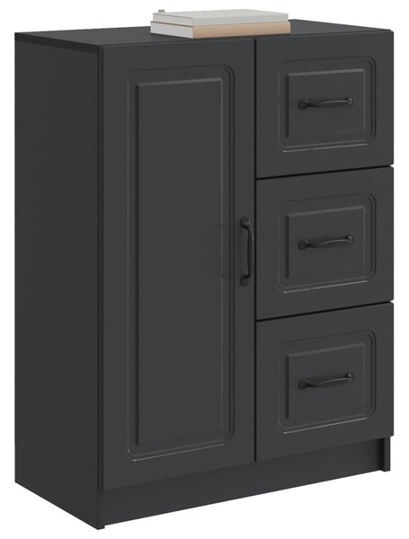 VidaXL Széf fiókkal Fekete 66 x 34,5 x 87 cm Szerelt Fa