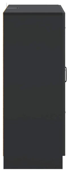 VidaXL Széf fiókkal Fekete 66 x 34,5 x 87 cm Szerelt Fa