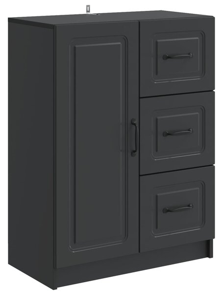 VidaXL Széf fiókkal Fekete 66 x 34,5 x 87 cm Szerelt Fa