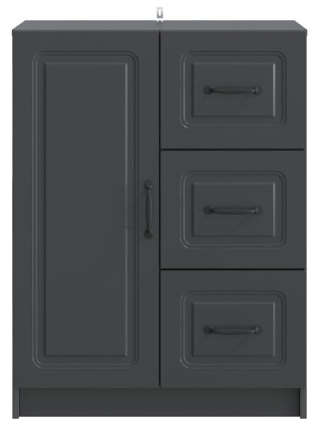 VidaXL Széf fiókkal Fekete 66 x 34,5 x 87 cm Szerelt Fa