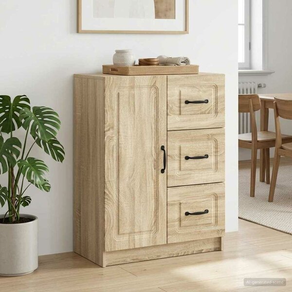 VidaXL Széf fiókkal Sonoma Tölgy 66 x 34,5 x 87 cm Szerelt Fa