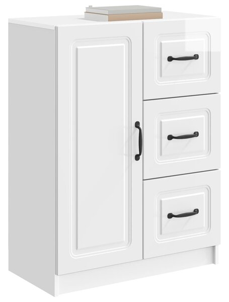 VidaXL Széf fiókkal Magasfényű Fehér 66 x 34,5 x 87 cm Szerelt Fa