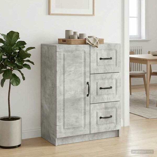 VidaXL Széf fiókkal Betonszürke 66 x 34,5 x 87 cm Szerelt Fa