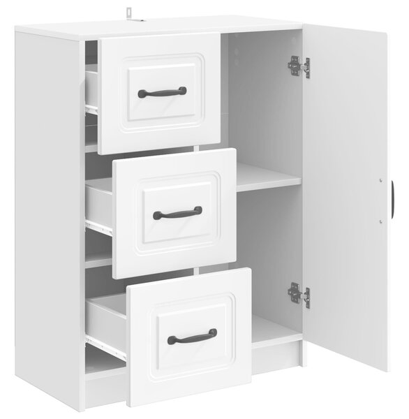 VidaXL Széf fiókkal Magasfényű Fehér 66 x 34,5 x 87 cm Szerelt Fa
