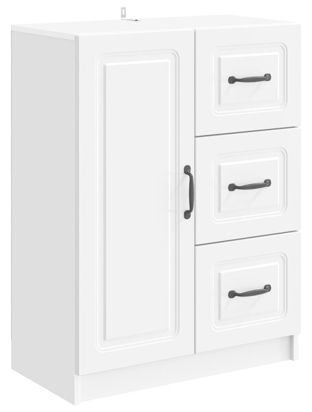 VidaXL Széf fiókkal Magasfényű Fehér 66 x 34,5 x 87 cm Szerelt Fa