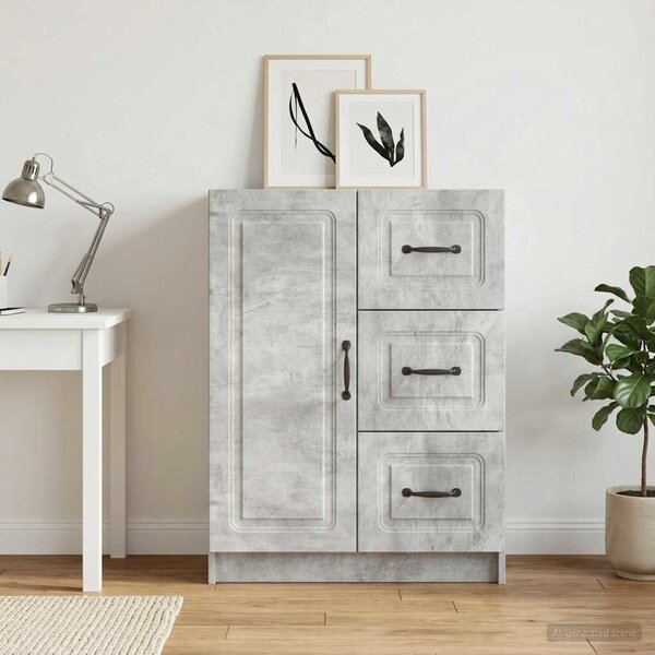 VidaXL Széf fiókkal Betonszürke 66 x 34,5 x 87 cm Szerelt Fa