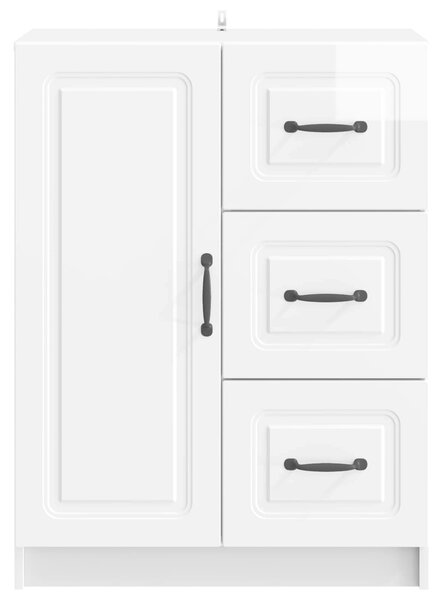 VidaXL Széf fiókkal Magasfényű Fehér 66 x 34,5 x 87 cm Szerelt Fa