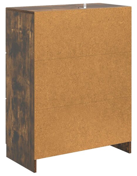 VidaXL Széf fiókkal Füstös Tölgy 66 x 34,5 x 87 cm Szerelt Fa