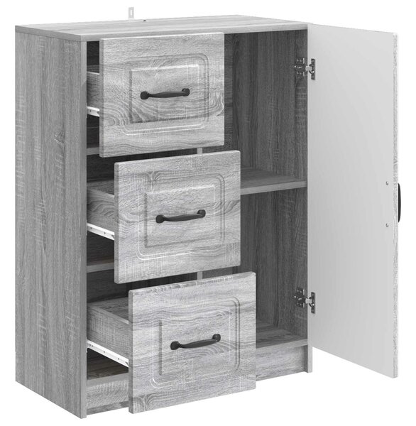 VidaXL Széf fiókkal Szürke Sonoma 66 x 34,5 x 87 cm Szerelt Fa